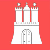 Flag van Hamburg Vinyl Sticker (Voorkant)