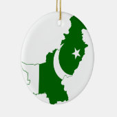 Flag voor Pakistan Map Keramisch Ornament (Rechts)