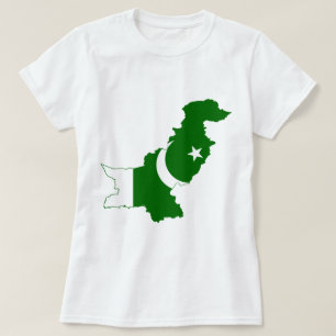 Flag voor Pakistan Map T-shirt