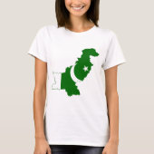 Flag voor Pakistan Map T-shirt (Voorkant)