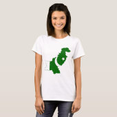 Flag voor Pakistan Map T-shirt (Voorkant volledig)