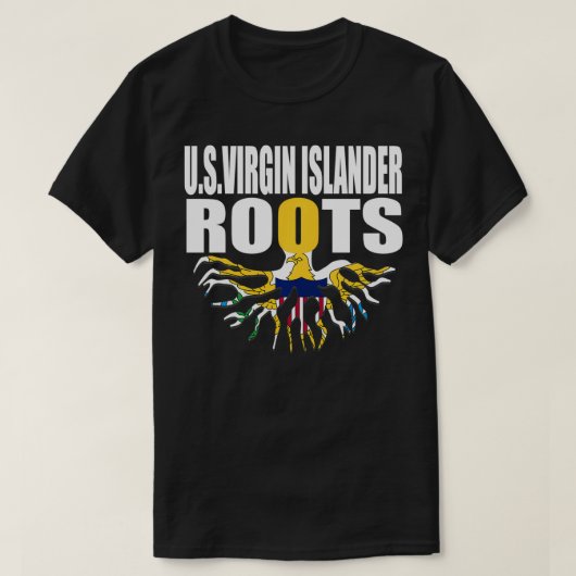 Flagcastle US Maagd Islander Roots Flag Pride Gif T-shirt (Design voorkant)