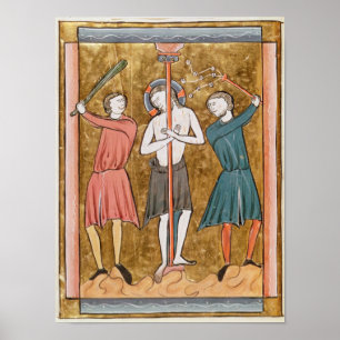 Flagellation uit 'Psautier a l'Usage de Paris' Poster