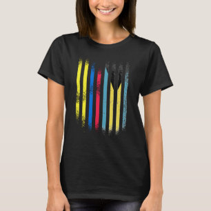 Flagenstaven van het gekweekte land Colombia-vlagg T-shirt