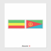 Flaggen in Ethiopië en Eritrea Sticker (Vel)