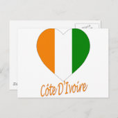 Flaghart van Ivoorkust Briefkaart (Voorkant / Achterkant)