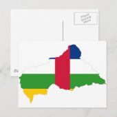Flagkaart CF van de Centraal-Afrikaanse Republiek Briefkaart (Voorkant / Achterkant)