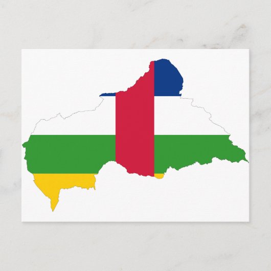 Flagkaart CF van de Centraal-Afrikaanse Republiek Briefkaart (Voorkant)