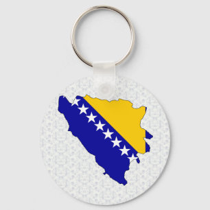 Flagkaart van Bosnië en Herzegovina, volledig form Sleutelhanger