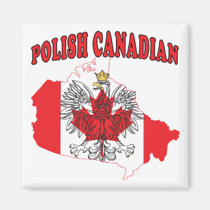 Flagkaart voor Canada in Polen Magneet