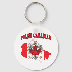 Flagkaart voor Canada in Polen Sleutelhanger