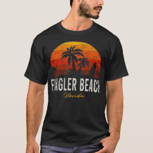 Flagler Beach Florida FL Palms Vakantie Surf Sunse T-shirt