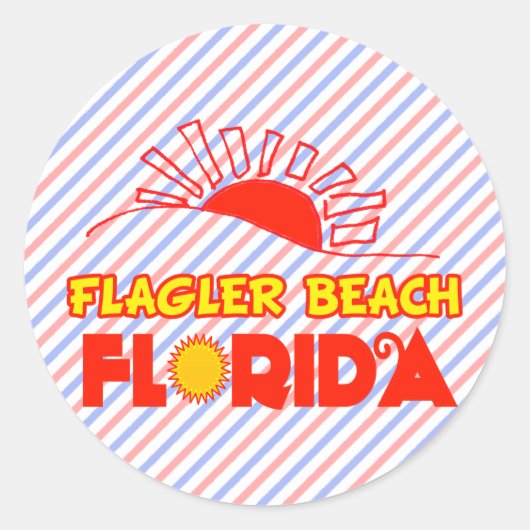 Flagler Beach, Florida Ronde Sticker (Voorkant)