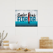Flagler Beach Florida Surfboard Surfing Poster (Keuken)