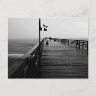 Flagler Beach Pier Black en White Photography Briefkaart