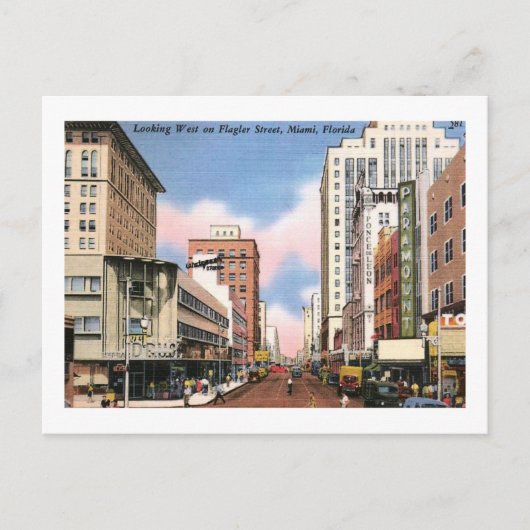 Flagler St., Miami, Florida  Briefkaart (Voorkant)
