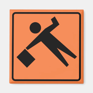 Flagman Ahead Highway Sign Magneet