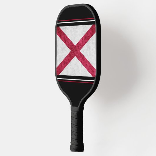 Flagmonogram van de staat Metallic Alabama Pickleball Paddle (Links)
