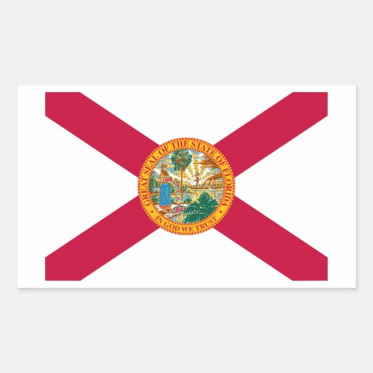 Flagontwerp van de staat Florida Rechthoekige Sticker (Voorkant)
