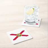 Flagontwerp van de staat Florida Vierkante Kartonnen Onderzetter (Insitu)