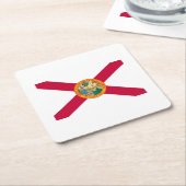 Flagontwerp van de staat Florida Vierkante Kartonnen Onderzetter (Schuin)