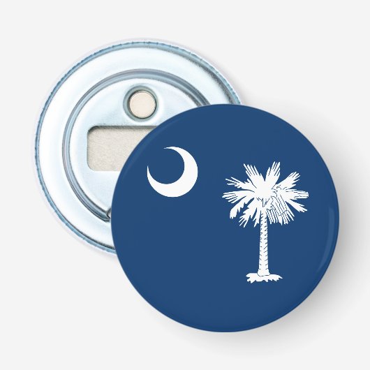 Flagontwerp voor de staat South Carolina Button Flesopener (Voorkant)