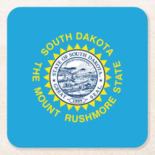 Flagontwerp voor de staat South Dakota Vierkante Kartonnen Onderzetter