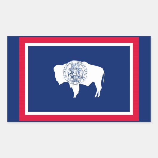 Flagontwerp Wyoming State Rechthoekige Sticker (Voorkant)