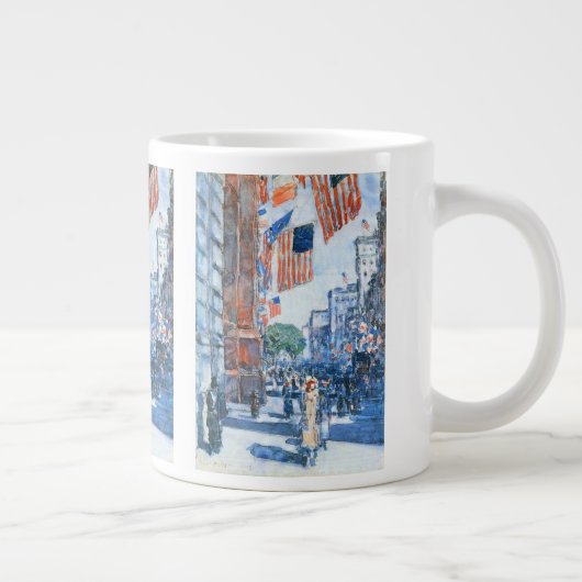 Flags 5e avenue van Childe Hassam, Kunst Jumbo Mok (Rechts)