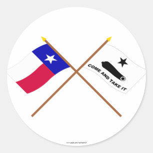 Flags in Texas en Gonzales Ronde Sticker