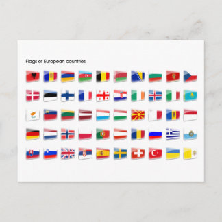 Flags of European country Briefkaart