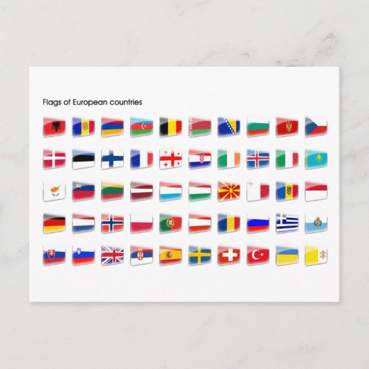 Flags of European country Briefkaart (Voorkant)
