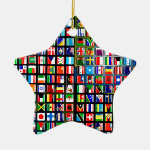 Flags of the world keramisch ornament