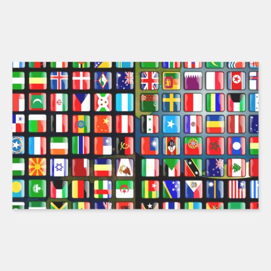 Flags of the world rechthoekige sticker (Voorkant)