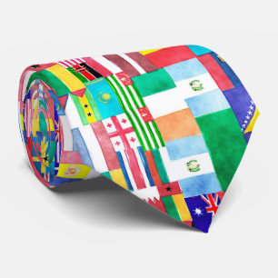 Flags of the world stropdas