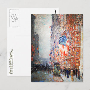 "Flags on the Waldorf" van Childe Hassam Briefkaart