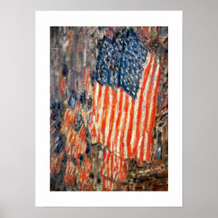 Flags op het Waldorf door Childe Hassam. Fine Art Poster