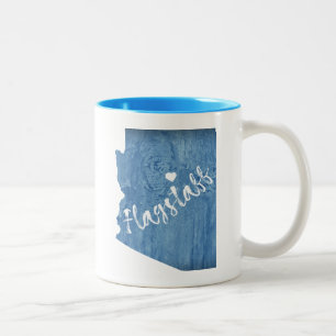 Flagstaff Arizona Houtnerf Tweekleurige Koffiemok