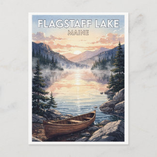 Flagstaff Lake Maine Reis in oude stijl Briefkaart