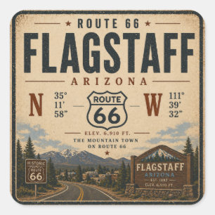 Flagstaff Route 66 Berg Sticker