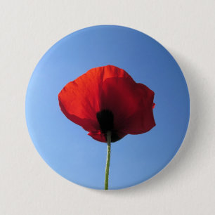 Flair - Memorial Day Red Poppy Blue Sky Ronde Button 7,6 Cm