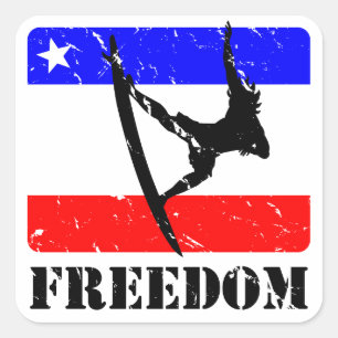 FLAIR op Freedom Surfing Vierkante Sticker