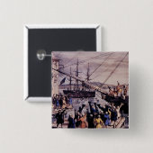 Flair Pin : Boston Tea Party Vierkante Button 5,1 Cm (Voorkant /achterkant)