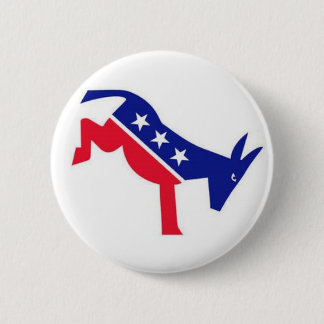 Flair Pin : Democraat Donkey Ronde Button 5,7 Cm