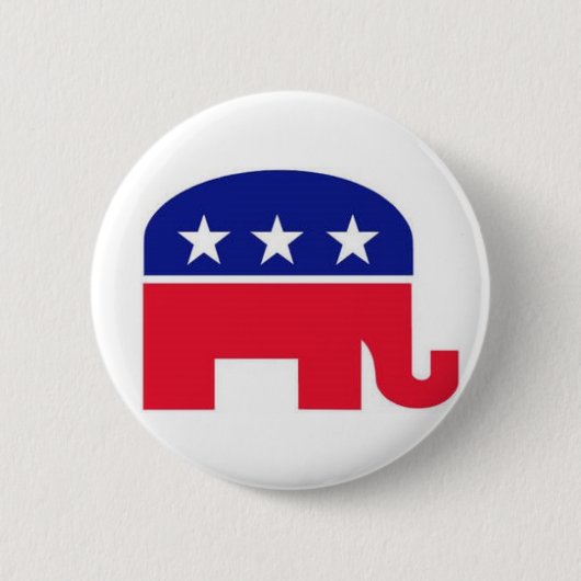 Flair Pin : Republican Elephant Ronde Button 5,7 Cm (Voorkant)