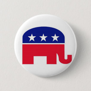 Flair Pin : Republican Elephant Ronde Button 5,7 Cm
