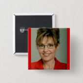 Flair Pin : Sarah Palin Vierkante Button 5,1 Cm (Voorkant /achterkant)