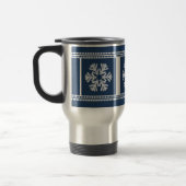Flakes de neige moderne Mug de vacances, Royal Blu (Gauche)