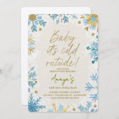 Flakes Frame Winter Birthday Bash Invitation (Devant / Derrière)
