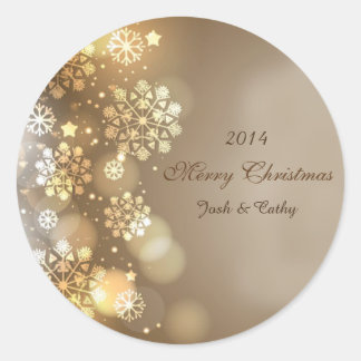 Flakes Gold personnalisés Étiquette à vin pour Noë